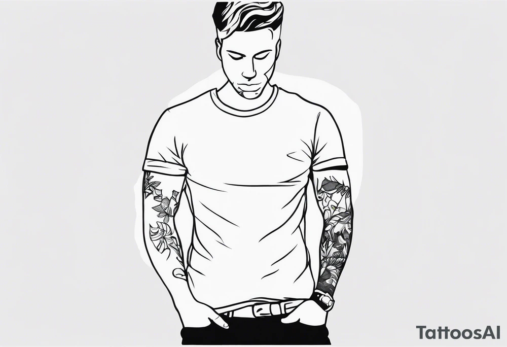 Men outline tattoo idea