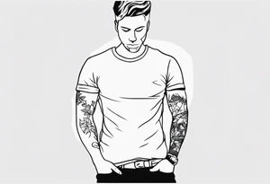 Men outline tattoo idea