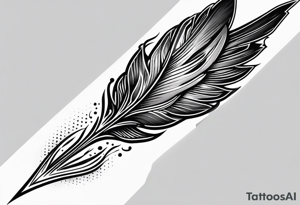 Forearm wing tattoo with streaks of neon green lightning going through/around it tattoo idea