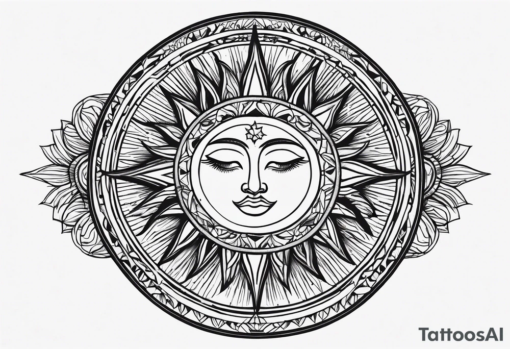 very very basic sun tattoo idea