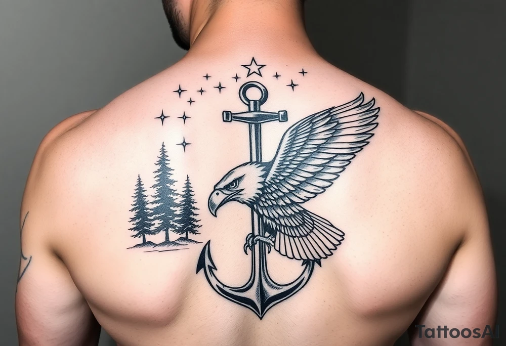 Father time/Keeper of the stars, Trees, anchor,
Canadian Air force eagle tattoo idea