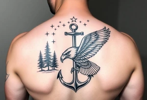 Father time/Keeper of the stars, Trees, anchor,
Canadian Air force eagle tattoo idea