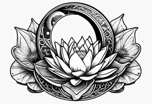 Lilly pad and crescent moon tattoo idea