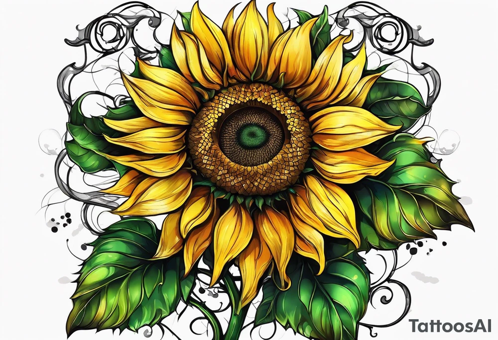 Sunflower chain tattoo idea
