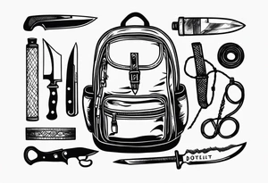 murderers kill kit backpack knife rope duct tape tattoo idea