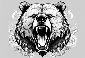 growling bear, torso tattoo idea