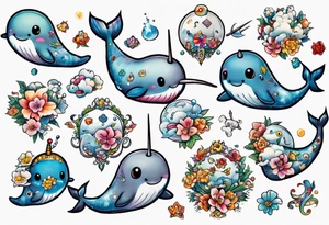 a narwhal tattoo idea