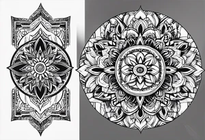 masculine mandala round tattoo idea