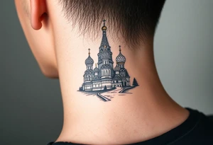 The Kremlin or St. Basil's Cathedral scene tattoo idea
