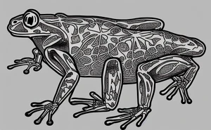 A skeleton of a frog tattoo idea