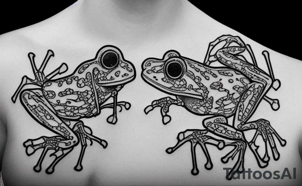A skeleton of a frog tattoo idea