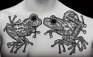 A skeleton of a frog tattoo idea