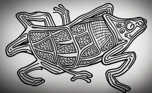 A skeleton of a frog tattoo idea