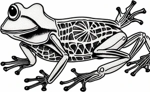 A skeleton of a frog tattoo idea