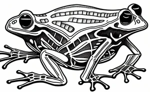 A skeleton of a frog tattoo idea