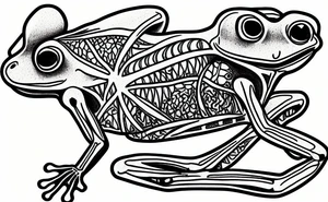 A skeleton of a frog tattoo idea