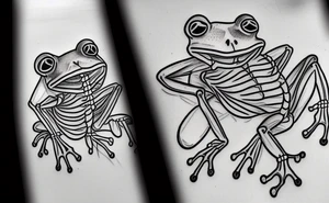 A skeleton of a frog tattoo idea