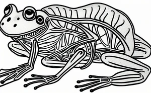 A skeleton of a frog tattoo idea