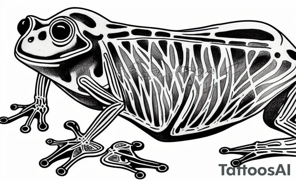 A skeleton of a frog tattoo idea