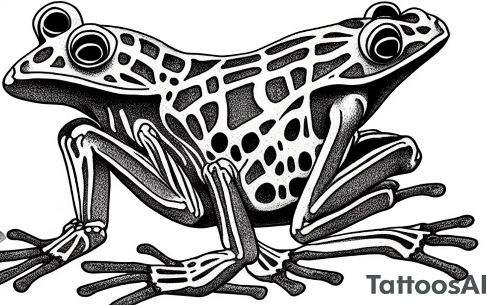 A skeleton of a frog tattoo idea