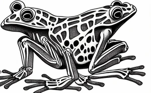 A skeleton of a frog tattoo idea