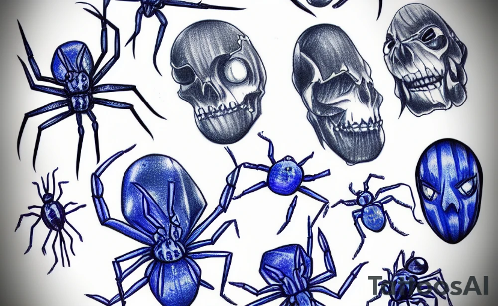 Blue Crazy Spider Tattoo tattoo idea