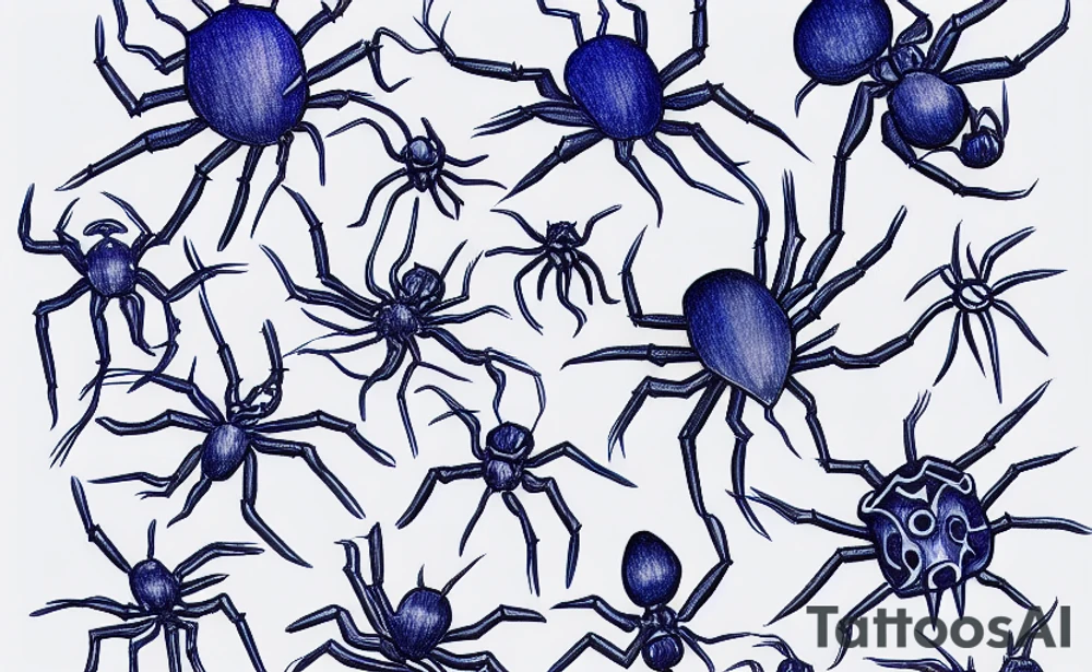 Blue Crazy Spider Tattoo tattoo idea