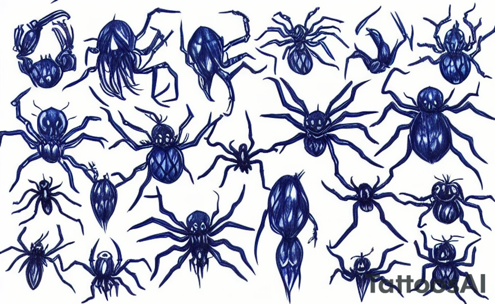 Blue Crazy Spider Tattoo tattoo idea