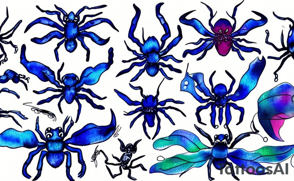 Blue Crazy Spider Tattoo tattoo idea