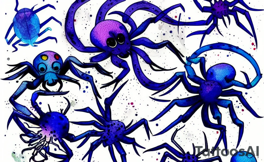 Blue Crazy Spider Tattoo tattoo idea