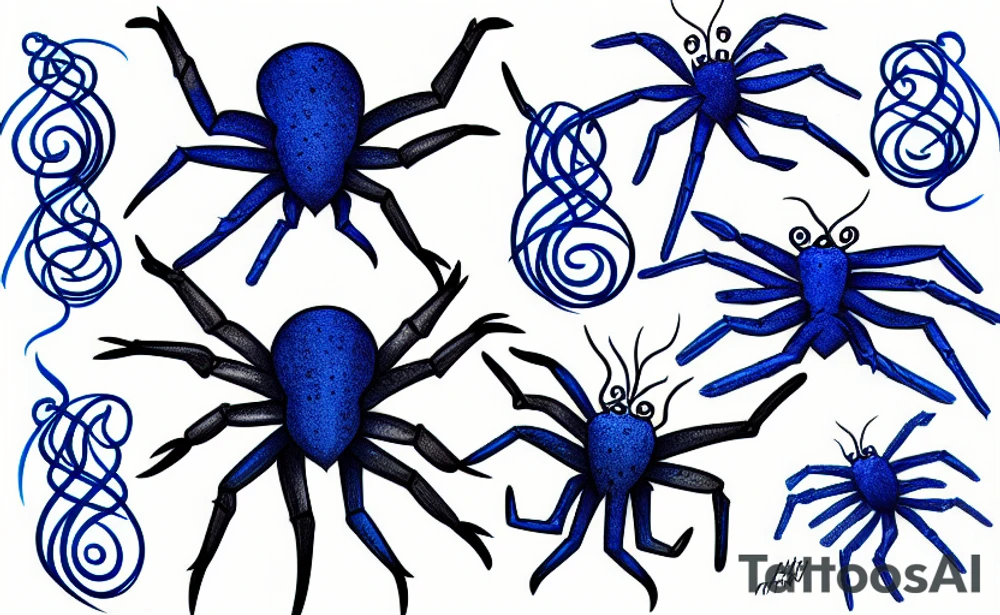 Blue Crazy Spider Tattoo tattoo idea