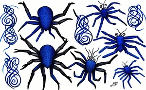 Blue Crazy Spider Tattoo tattoo idea