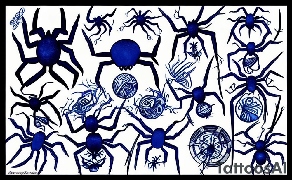Blue Crazy Spider Tattoo tattoo idea