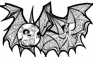 Upside down hanging bat tattoo idea