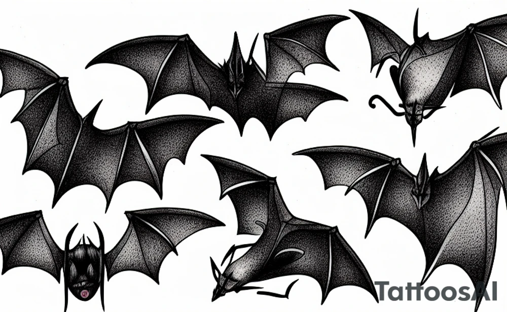 Upside down hanging bat tattoo idea
