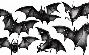 Upside down hanging bat tattoo idea