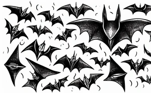 Upside down hanging bat tattoo idea