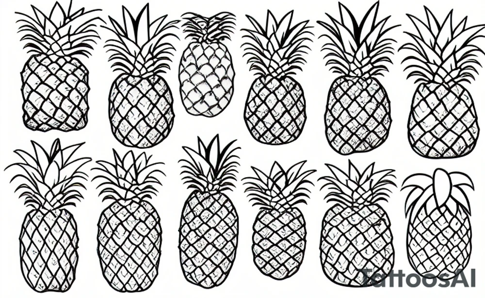 Fruit box with pineapples and papayas tattoo idea