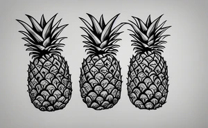 Pineapple cut in half tattoo idea