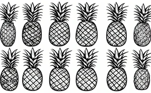 Pineapple cut in half tattoo idea