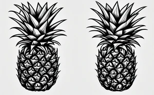 Pineapple cut in half tattoo idea