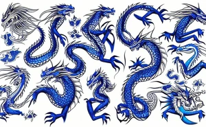 dragon with blue diamond tattoo idea