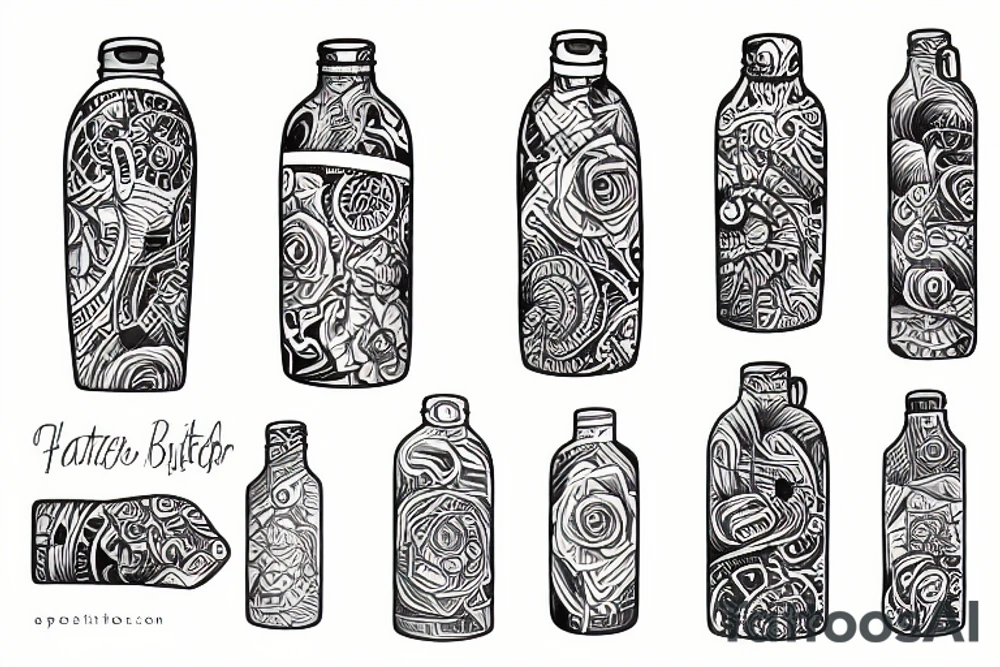 Water bottle tattoo idea