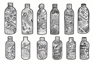 Water bottle tattoo idea