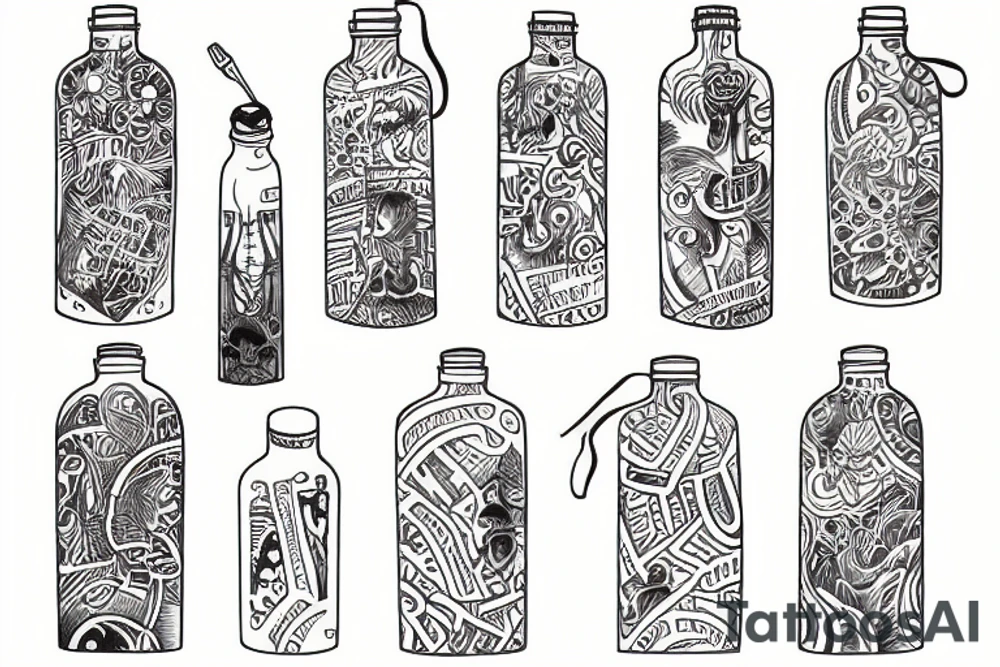 Water bottle tattoo idea