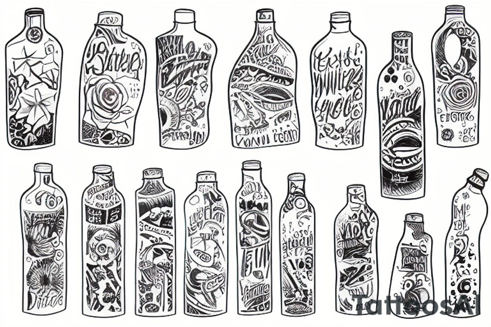 Water bottle tattoo idea