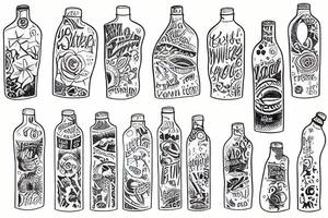 Water bottle tattoo idea