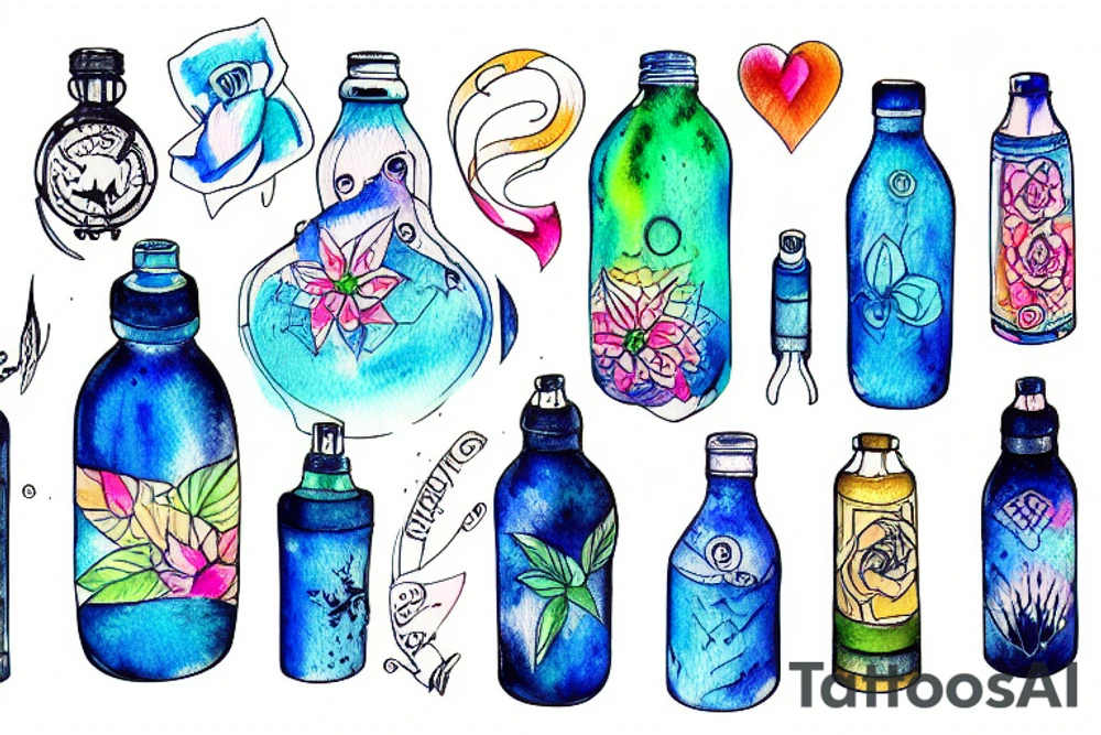Water bottle tattoo idea
