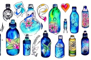 Water bottle tattoo idea