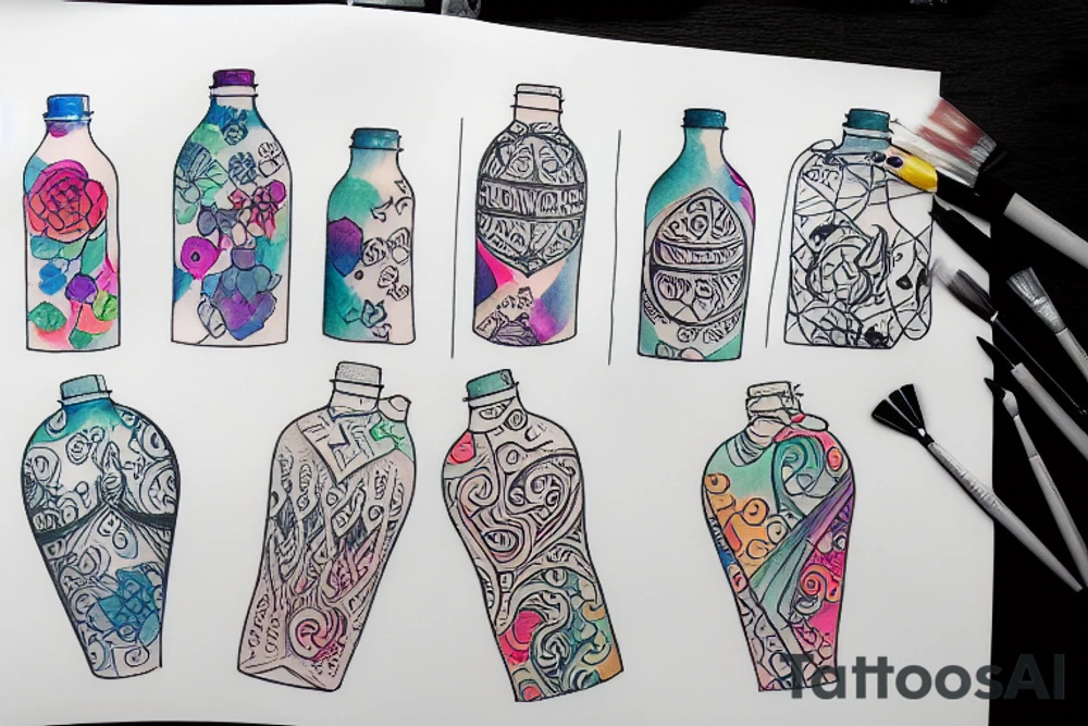 Water bottle tattoo idea